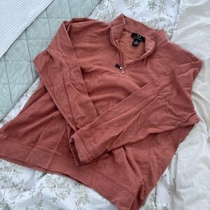 Rust Quarter-Zip Pullover
